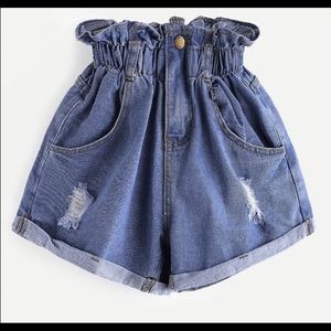 Scrunched paperbag shorts